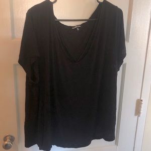 Sheer Black V-Neck